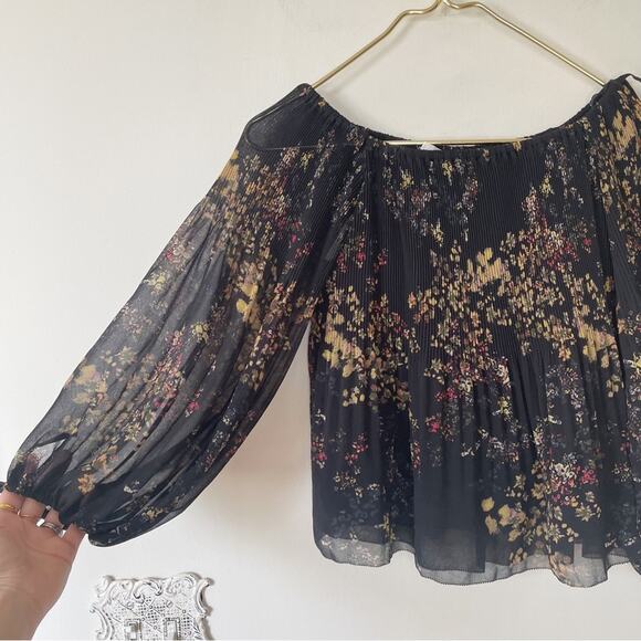 Wilfred Talence Black Floral Off The Shoulder Blouse XS - Picture 7 of 12